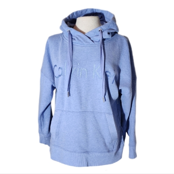 Calvin Klein Sweaters - Calvin Klein Hoodie Embroidered Logo Pullover Lavender Size M